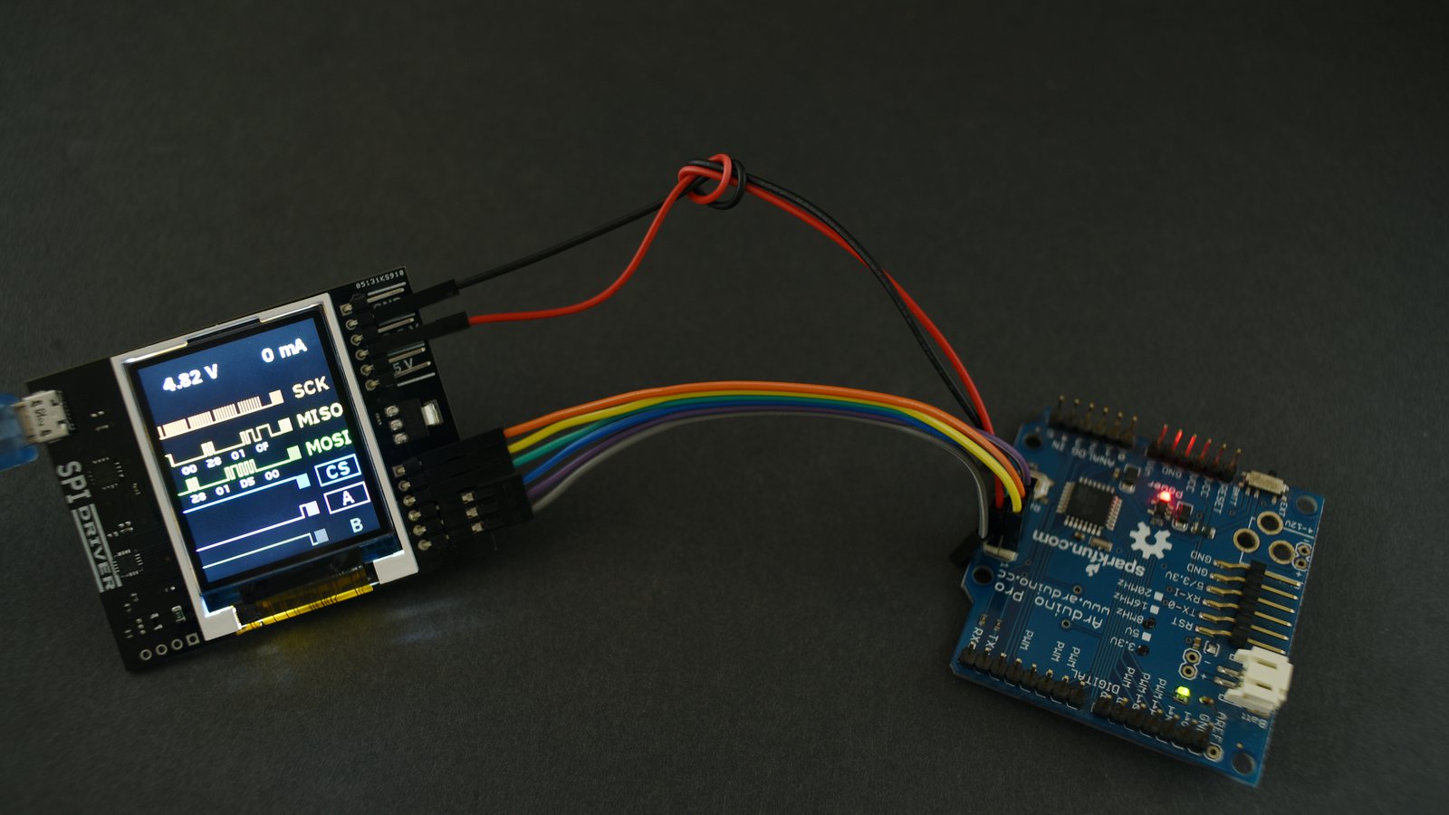 SPIDriver programming an Arduino Pro.